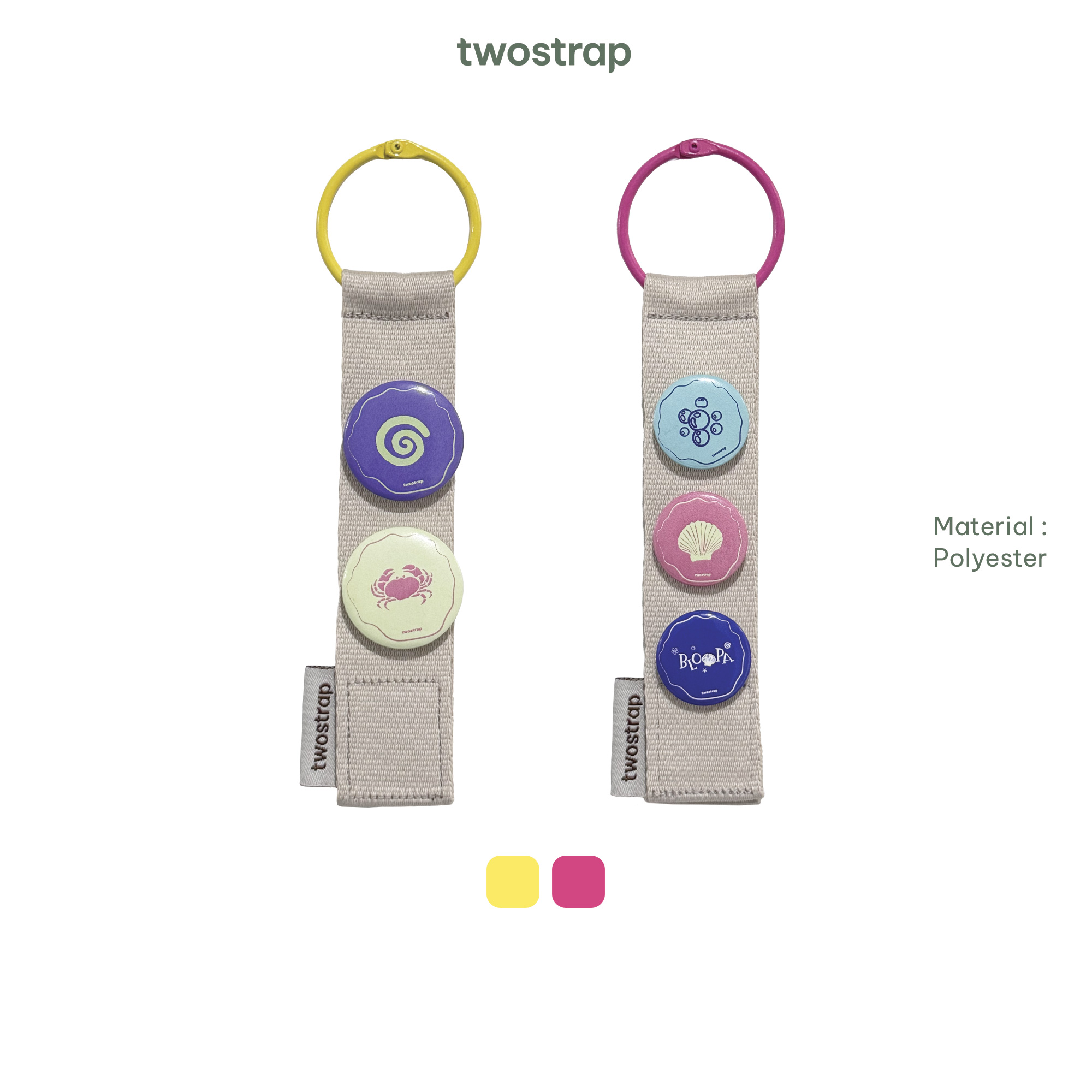 TWOSTRAP - FREE Set Random Pin Buddy Webbing Keychain Accesories